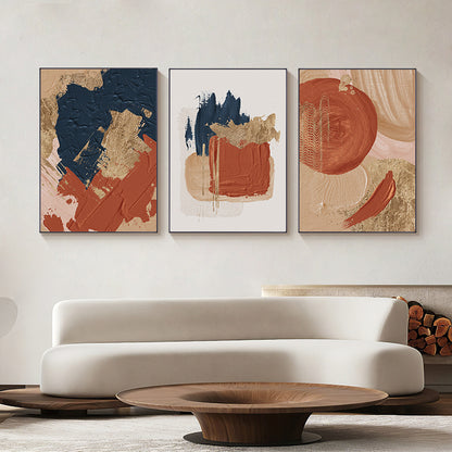 Quadro astratto blu e rosso