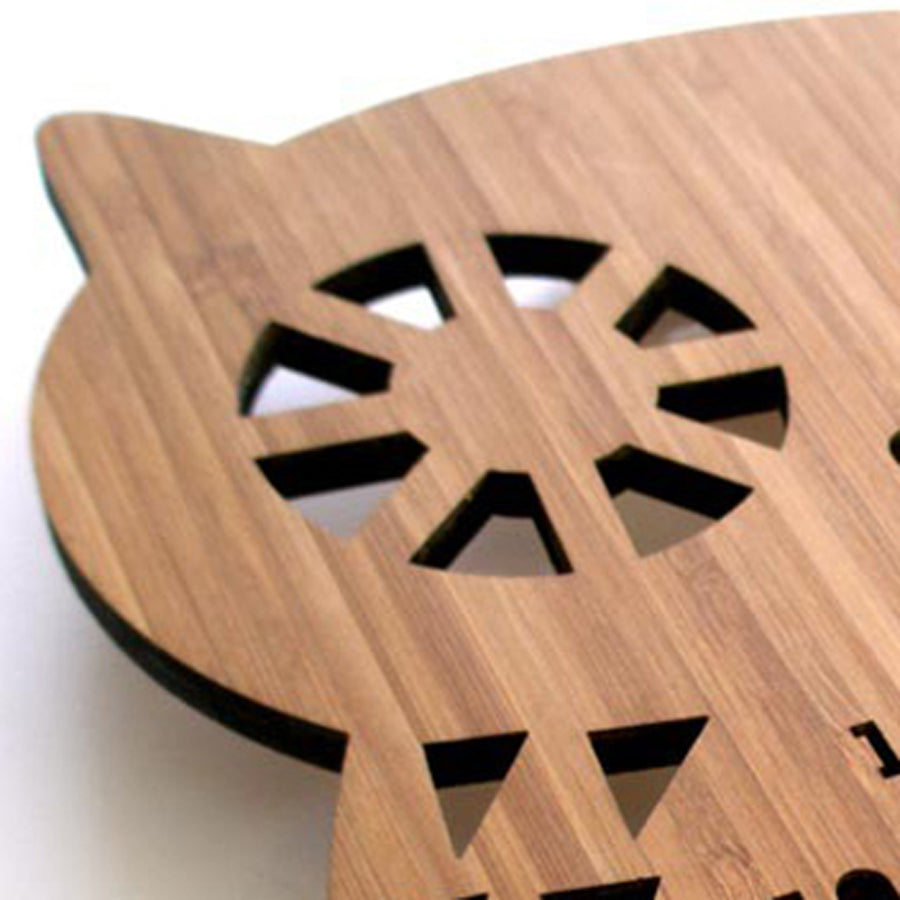 Orologio da parete Gufo legno