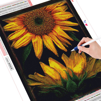 Quadro ricamo Girasole
