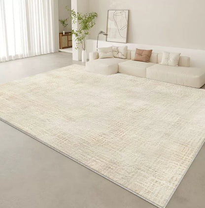Tappeto beige con bordo bianco
