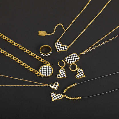 Collana cuore scacchiera