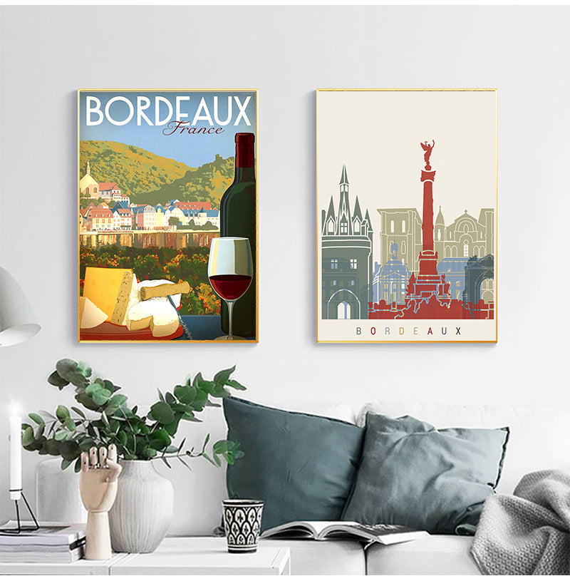 Poster mappa vini vintage