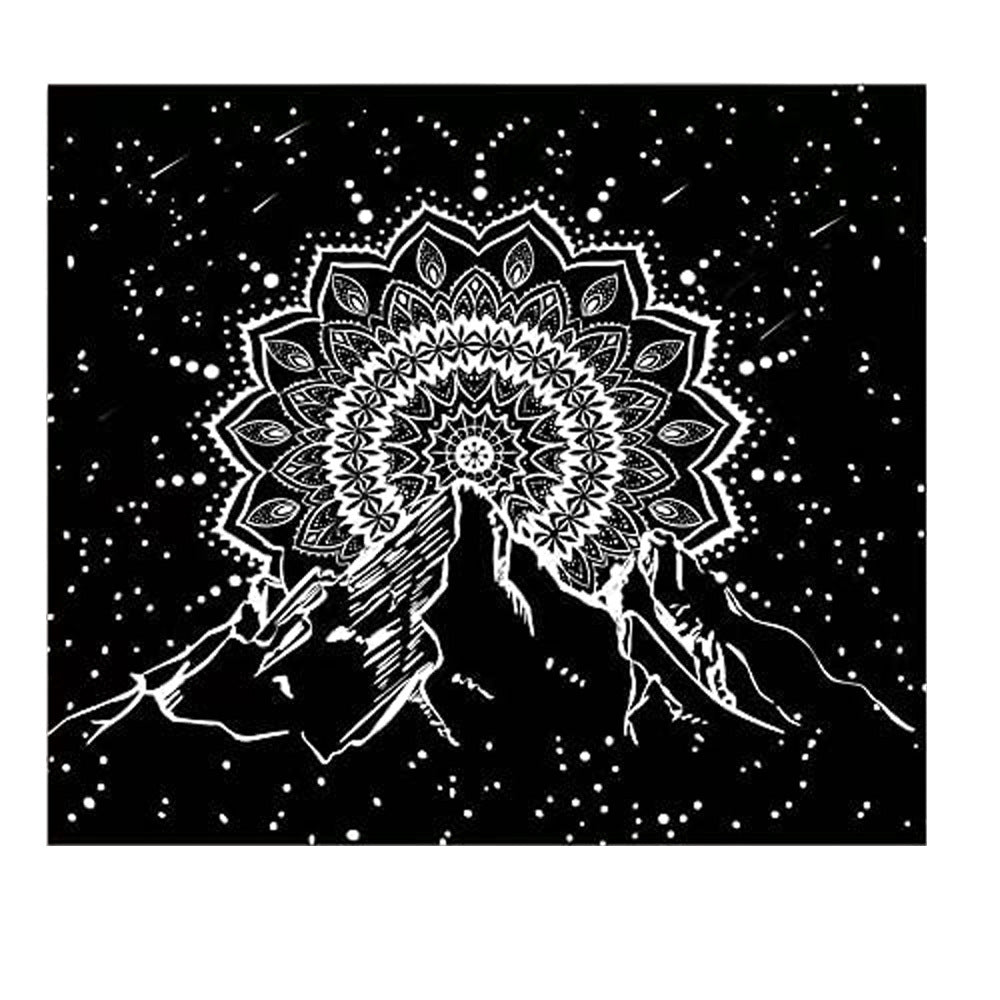Arazzo mandala monocromo