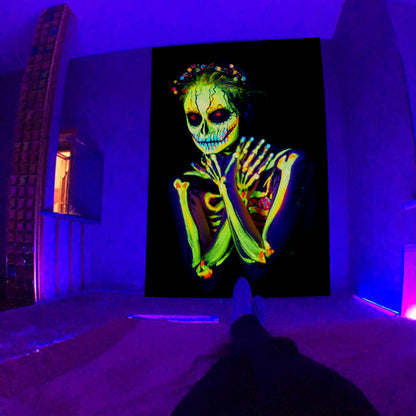 Arazzo fluorescente psichedelico