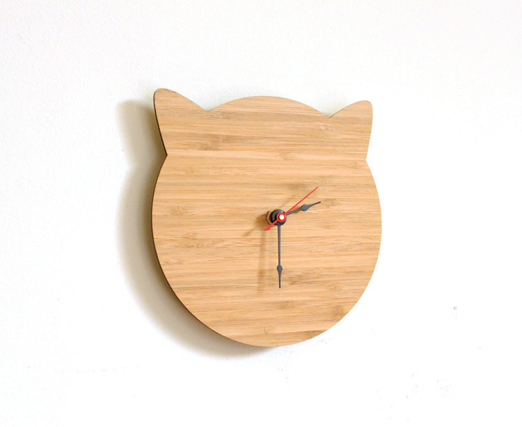 Orologio da parete Gatto sagoma bambù