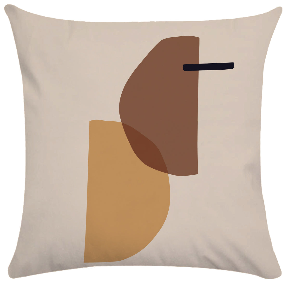 Copricuscino beige stampa motivi astratti