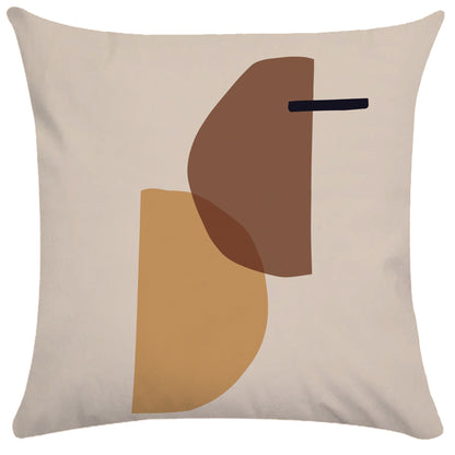 Copricuscino beige stampa motivi astratti
