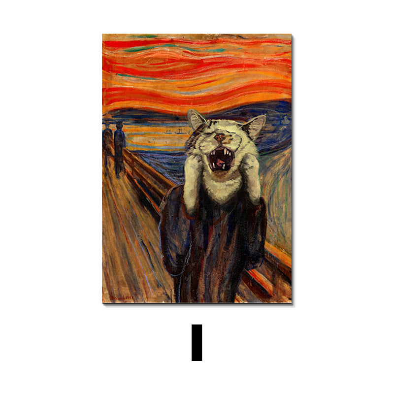 Poster Animali in stile L'Urlo di Munch