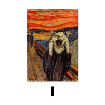 Poster Animali in stile L'Urlo di Munch