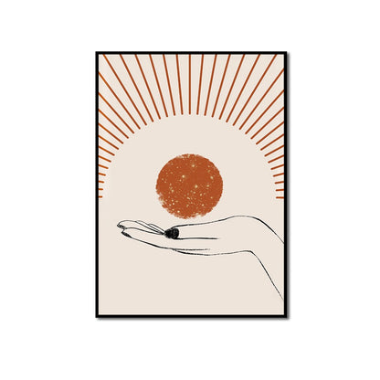 Quadro sole e luna dorato