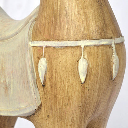 Busto cavallo legno naturale decorato