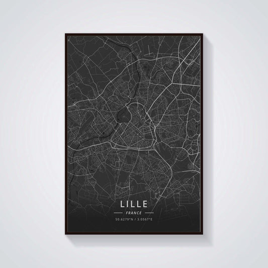 Poster Mappa di Lille Francia