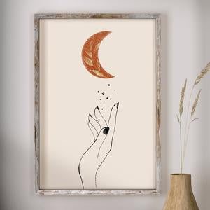 Quadro sole e luna dorato