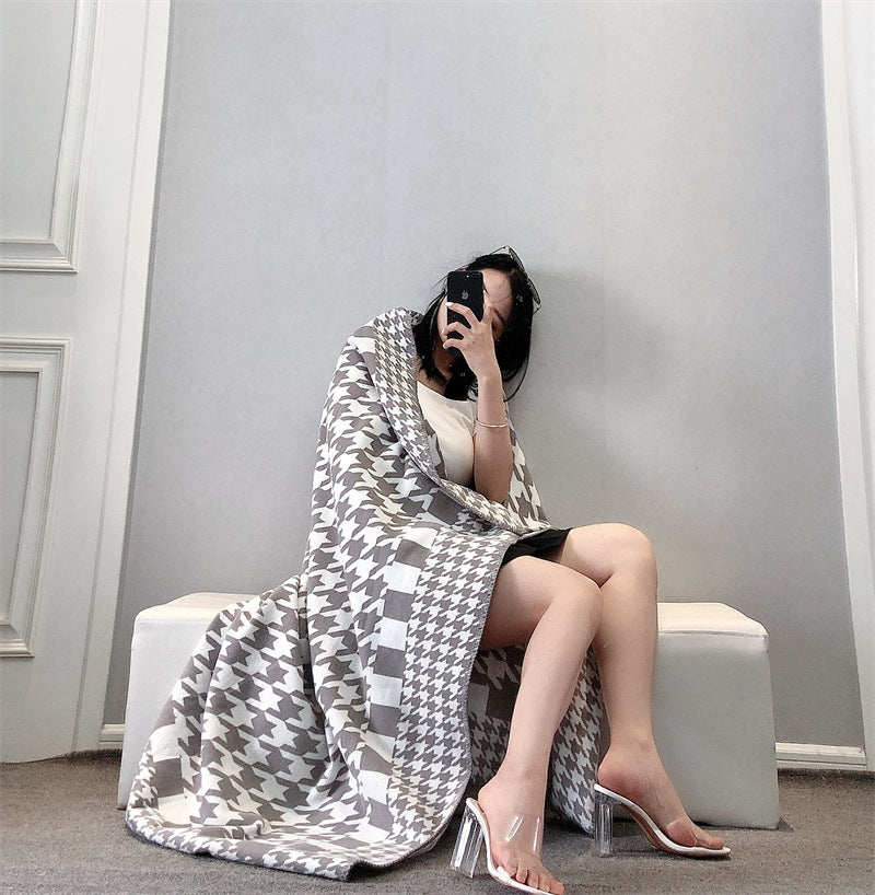 Coperta cashmere spina di pesce