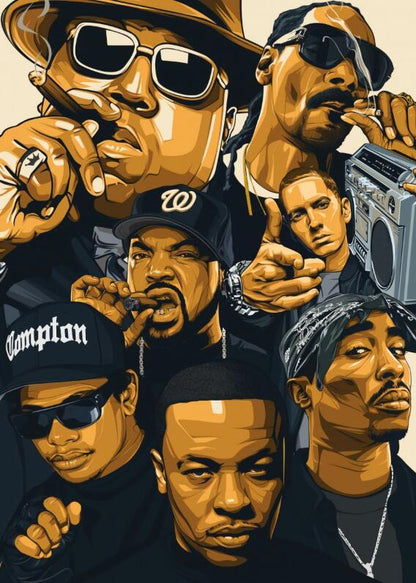 Poster Ritratto di rapper in graffiti