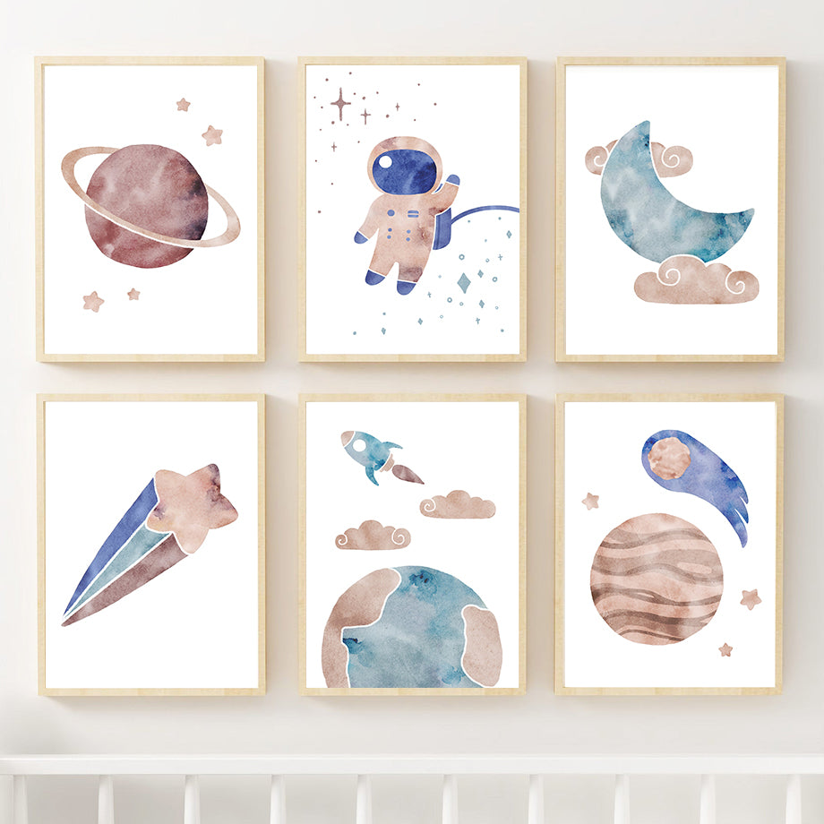 Poster spaziale acquerello