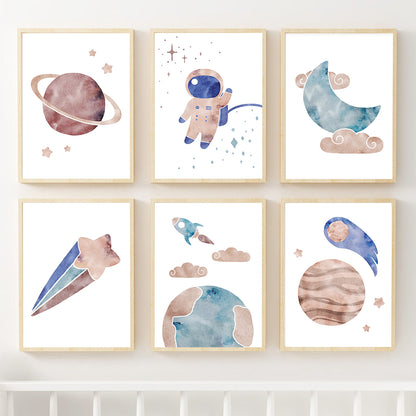 Poster spaziale acquerello