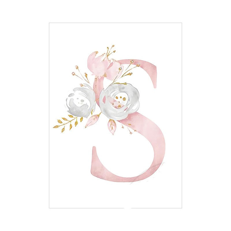 Quadro alfabeto animali rosa