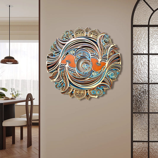 Quadro in MDF Marmorizzazione verde oro bianco