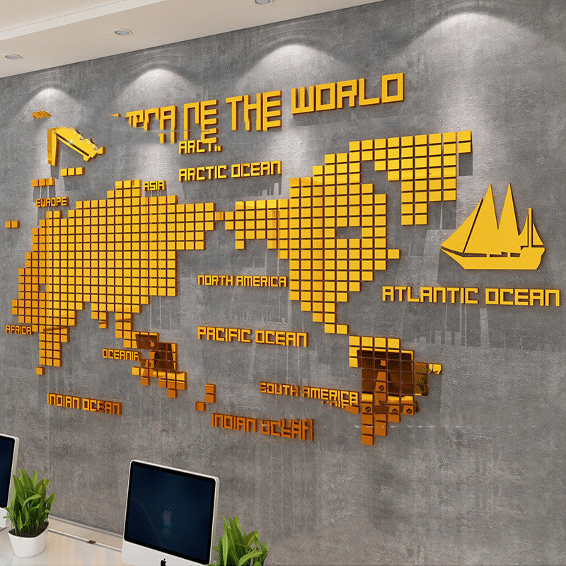 Adesivo murale mosaico mappa 3D
