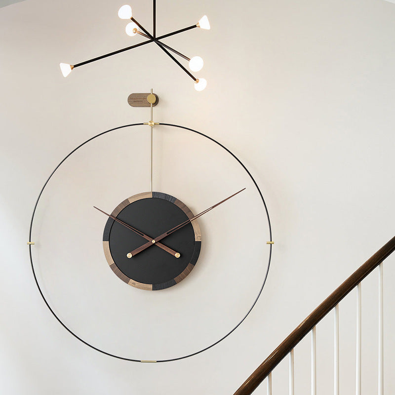 Orologio da parete Cerchio nero legno