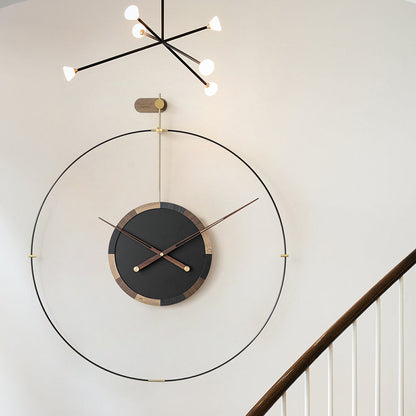 Orologio da parete Cerchio nero legno