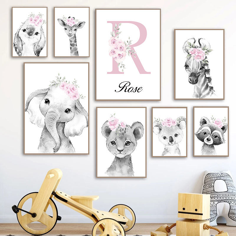 Quadro floreale rosa