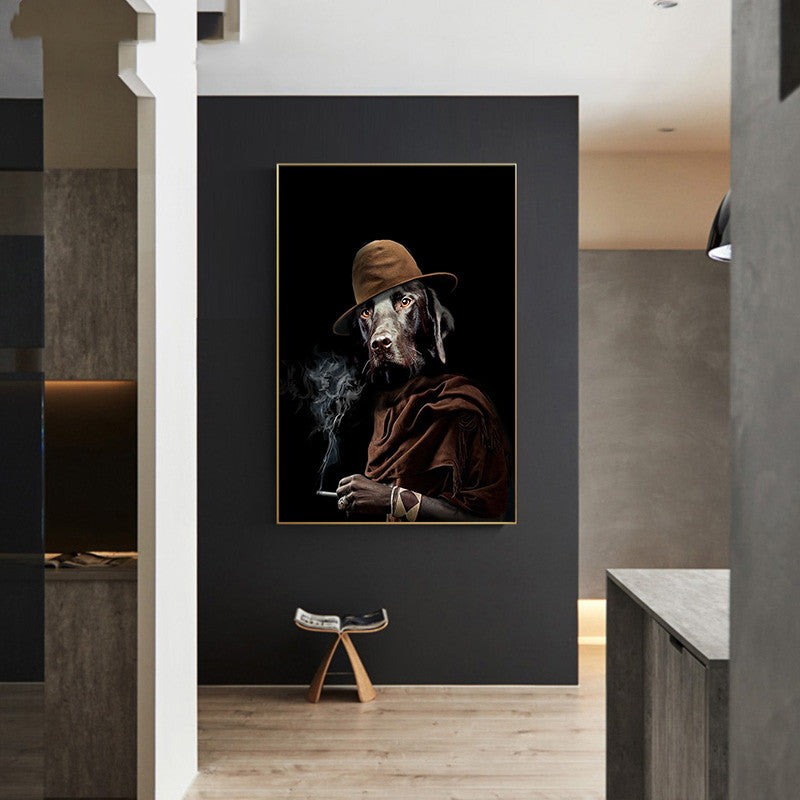 Quadro cane fumo vintage