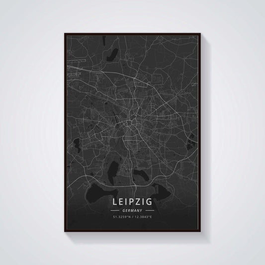 Quadro su tela Mappa di Lipsia