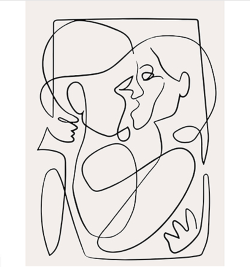 Quadro lineare bianco e nero
