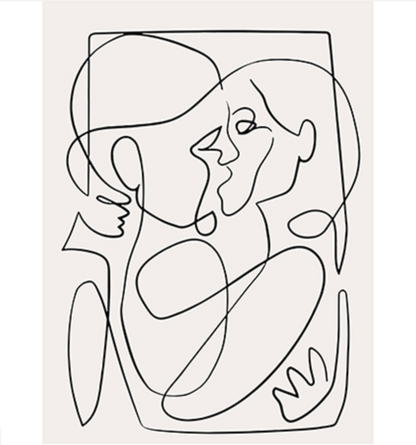 Quadro lineare bianco e nero
