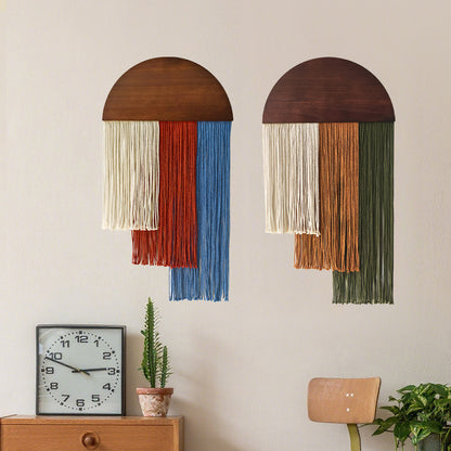 Arazzo legno corda e nappa