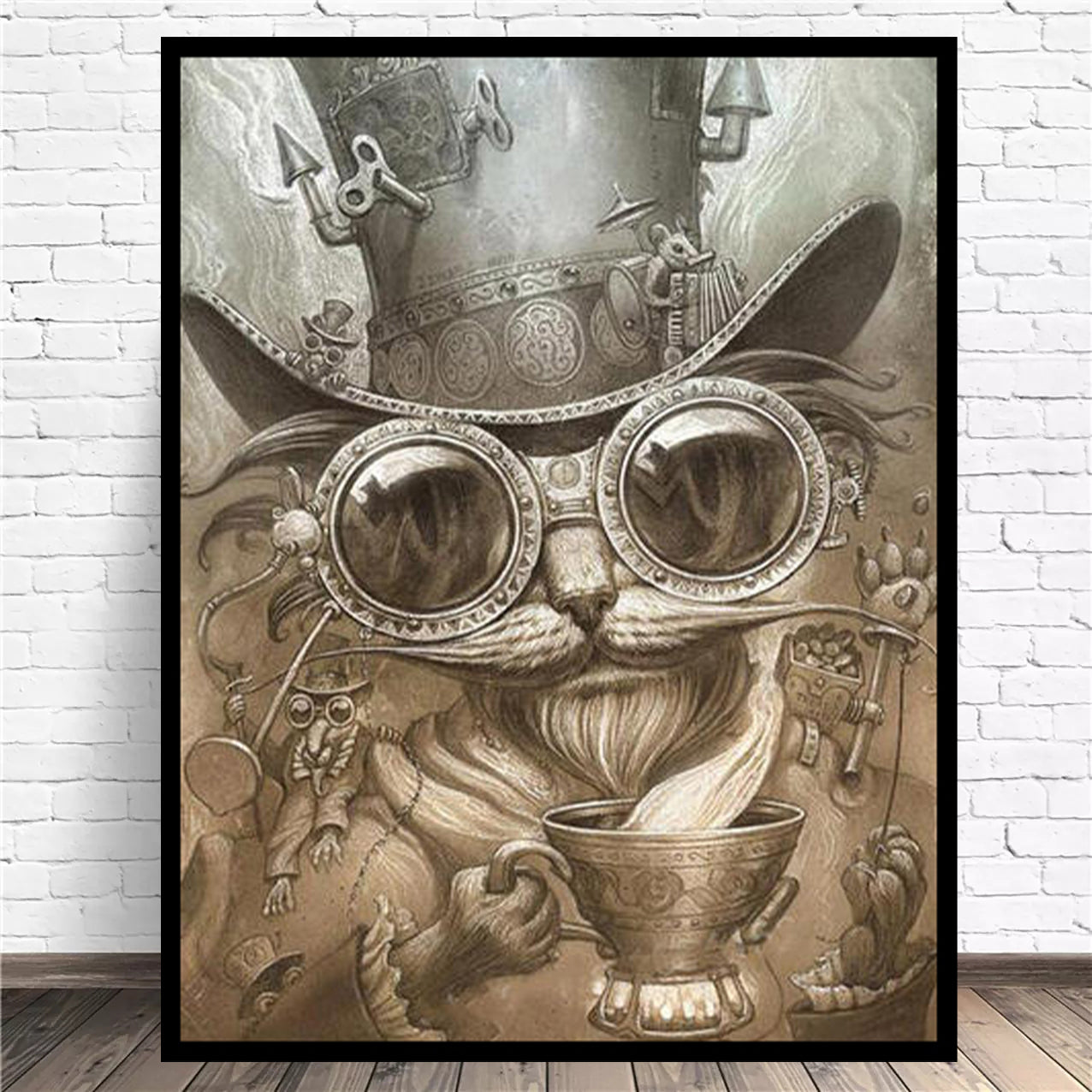 Poster gatto steampunk