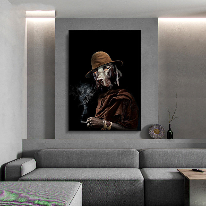 Quadro cane fumo vintage
