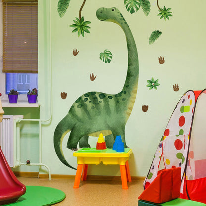 Adesivo murale dinosauri e foglie