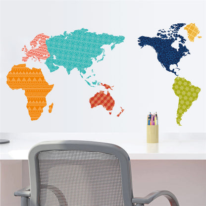 Adesivo Murale Mappa Mondiale Animali