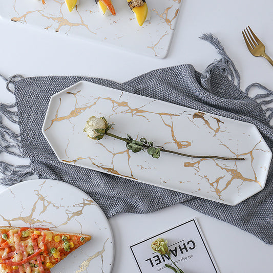Vassoio ceramica con marmo