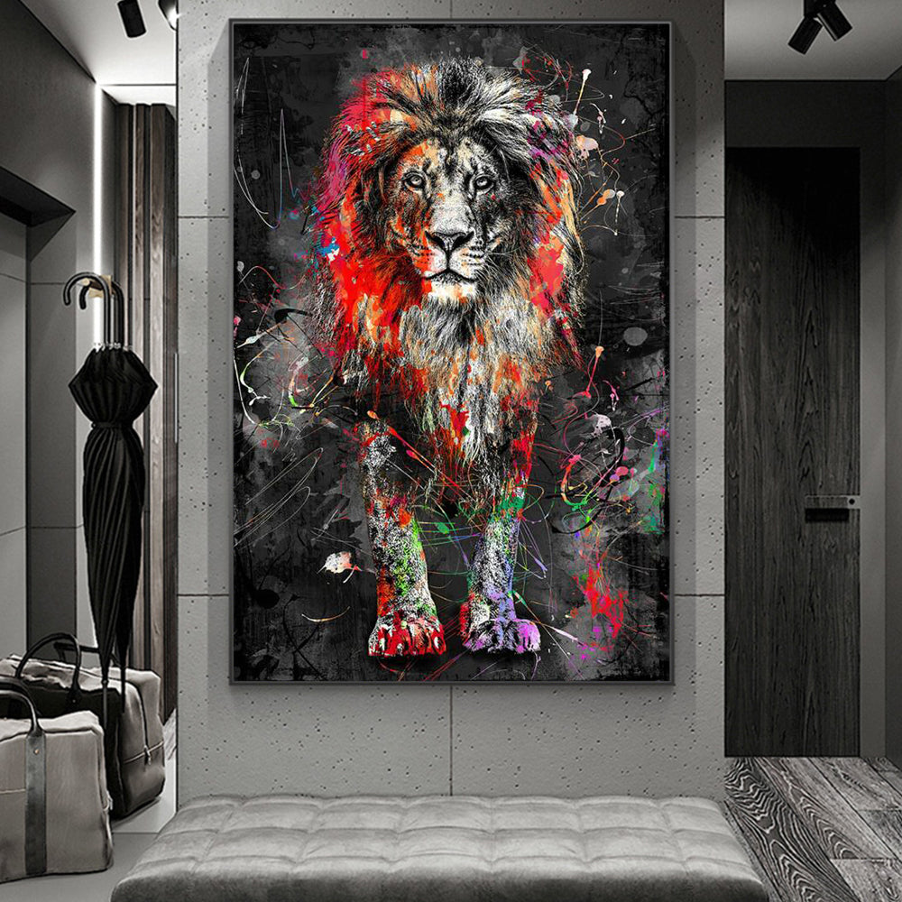 Quadro leone graffiti