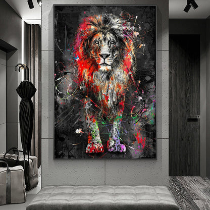 Quadro leone graffiti