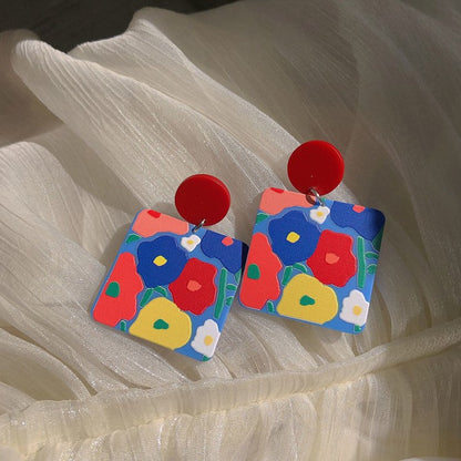 Orecchini fiori dipinti