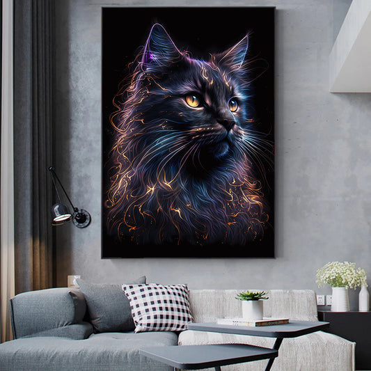 Quadro su tela Gatto e caffè