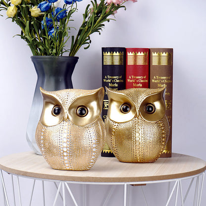 Ornamento gufo resina Nordic