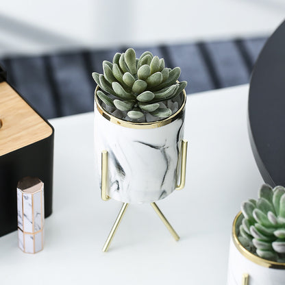 Vaso ceramica ferro dorato