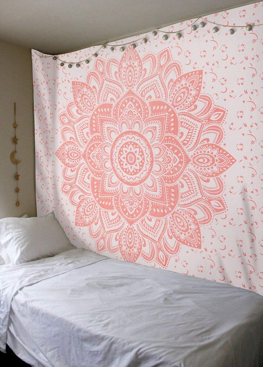 Arazzo Mandala ornamentale rosa