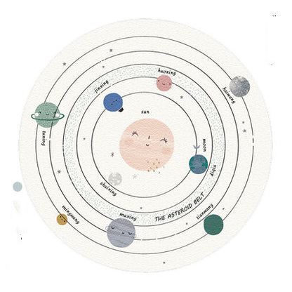 Tappeto rotondo disegni bambini pastello
