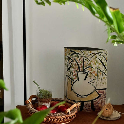 Vaso ceramica figure astratte