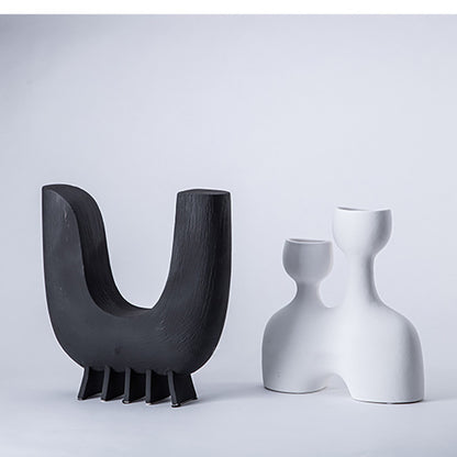 Ornamento ceramica bianco forme geometriche