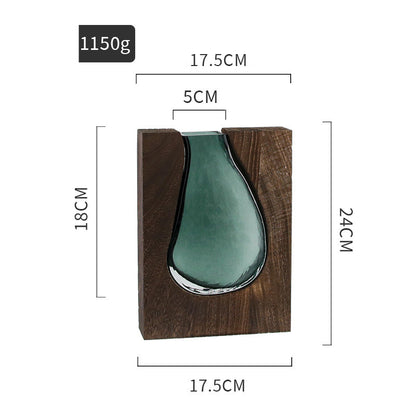Vaso legno e vetro