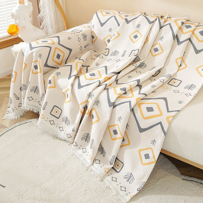 Plaid divano beige pattern geometrico