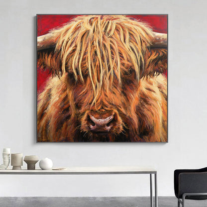 Quadro mucca acquerello